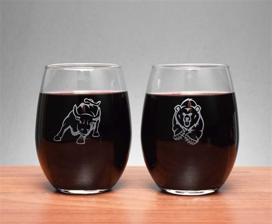 Bull and Bear Wine Glasses