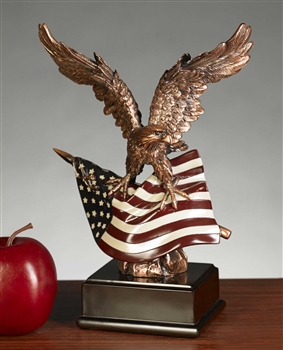 American Flag and Eagle Statue - Free Next Day Engraving