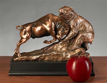 Classic Bull & Bear Statue - Free Next Day Engraving