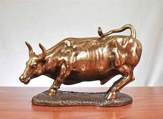 Charging Bull Statue - Bronze with Dark Pewter Finish