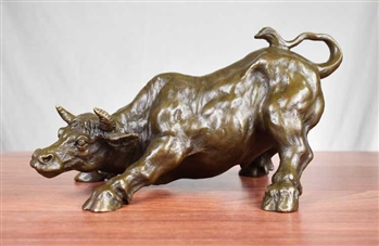 Pure Bronze Bull Sculpture - Abstract Bronze Bull Statue