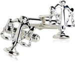 Sterling Silver Scales of Justice Cufflinks