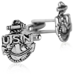 US Navy Anchor Cufflinks Silver