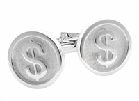925 Sterling Silver Dollar Sign Cuff Links