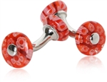 Murano Cufflinks in Red