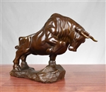 Pure Bronze Charging Bull Statue