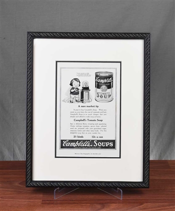 1921 Campbell's Soup Ad with Stock Ticker