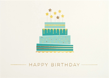 Festive Birthday Cake Birthday Card - Greeting Card