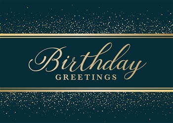 Birthday Dark Teal & Gold Birthday Card - Greeting Card