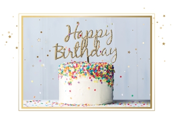 Colorful Sprinkles & Gold Confetti Birthday Card - Greeting Card