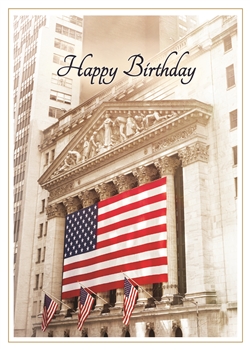 Patriotic Stock Exchange Birthday Card