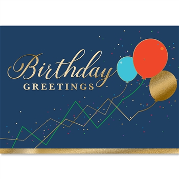 Navy Birthday Balloon Graph Card - Greeting Card