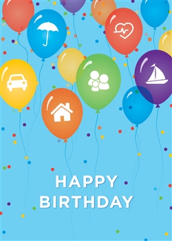 Insurance Balloons Birthday Card