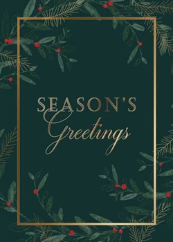 Festive Pine and Berries Holiday Card - PREMIUM