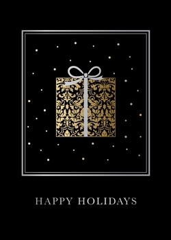 Silver & Gold Holiday Present Holiday Greetings Card