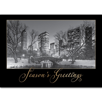 Winter City Lights Holiday Greeting Card