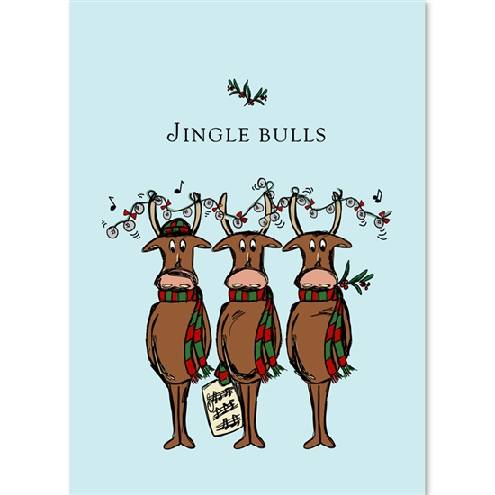 Jingle Bulls Holiday Greeting Card