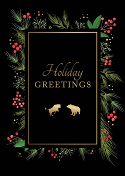 Bull & Bear Holiday Garland Holiday Greetings Card