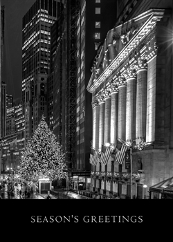 Silver and Black Stock Exchange Holiday Greeting Card