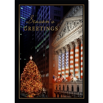 Holiday Lights on Wall Street Holiday Greeting Card