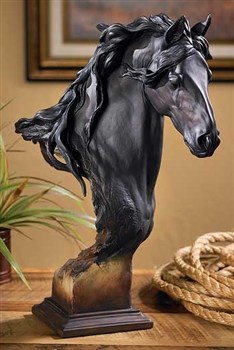 Friesian Horse Bust Sculpture - Equss Large
