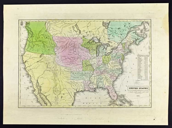 Antique Map of the United States - Goodrich 1832