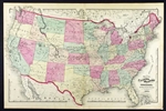 Old Map of the United States & Territories - Walling & Gray 1871