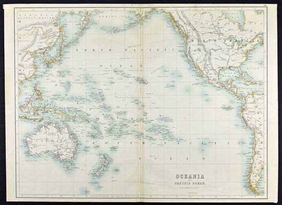 Oceania and Pacific Ocean Map from Admiralty Surveys