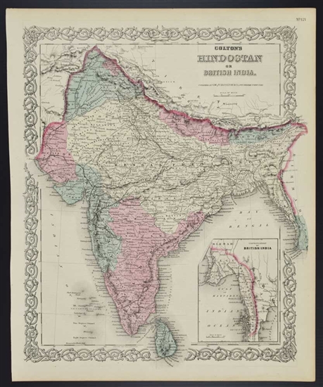 Colton's Hindostan or British India Map - 1860s