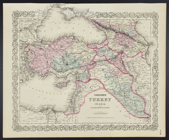 Colton's Turkey in Asia Map - 1860s