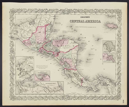 Colton's Central America Map - 1860s