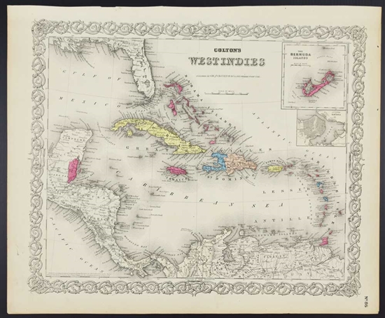 Colton's West Indies Map - 1860s