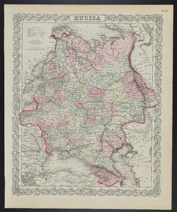 Colton's Russia Map - 1860s
