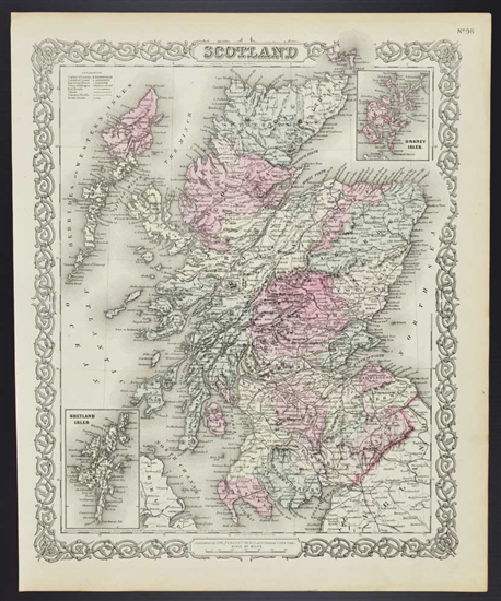 Colton's Scotland Map - 1860s