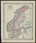 Colton's Sweden and Norway Map - 1860s
