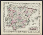 Colton's Spain and Portugal Map - 1860s
