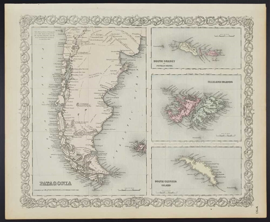 Colton's Patagonia Map - 1860s