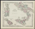 Colton's Southern Italy Map -  1860s