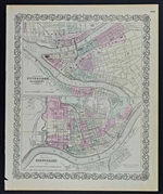 Old Map of Pittsburgh and Cincinnati - Colton 1870s