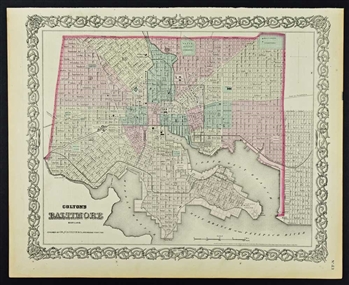 Antique Map of Baltimore - Colton 1871