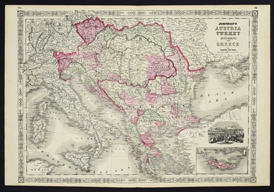 Johnson's Austria Turkey in Europe & Greece - 1864