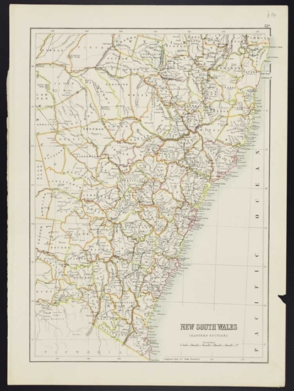 Antique Map of New South Wales - Edinburgh 1895