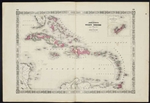 Johnson's Antique Map of the West Indies - 1864