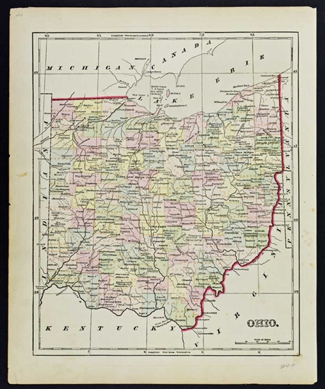 Old Map of Ohio - Gray 1870s