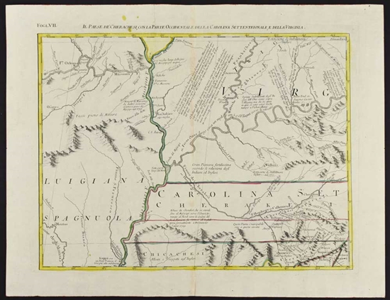 Map of Virginia, Carolina, Kentucky  - by Zatta 1778