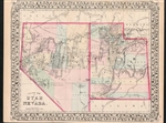 Antique Map of Utah & Nevada - Mitchell 1870s