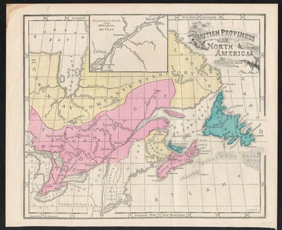 1855 British Provinces in North America Map - Cornell