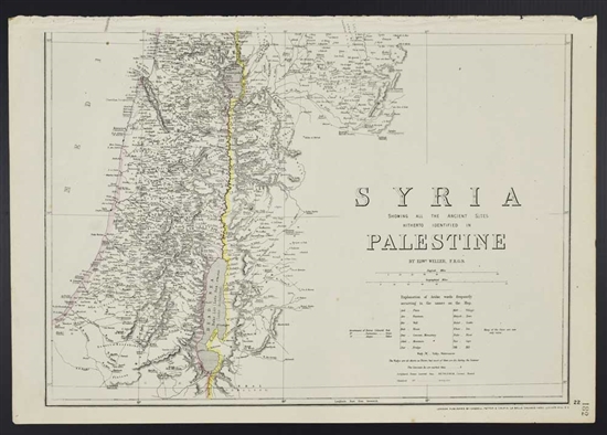 1870 Antique Map of Syria with Palestine - Edward Weller