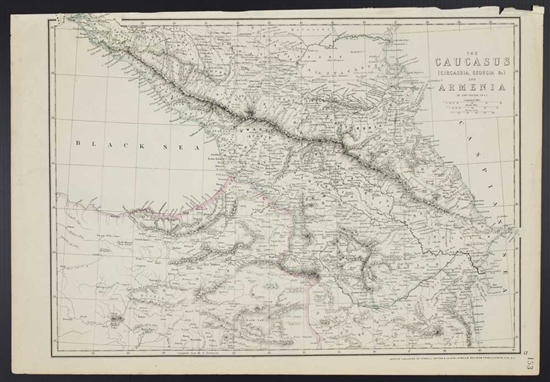 1870 The Caucasus and Armenia Map - Edward Weller