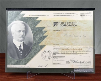 Woolworth Corporation Stock Certificate Mock-up